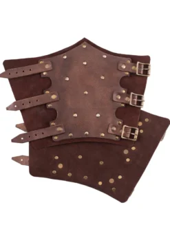Armschützer aus Leder mit Nieten und Wildleder, Paar, versch. Farben