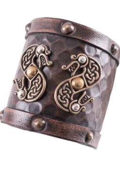Armschützer aus Leder mit Zweiköpfigen Drachen
