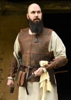 Armschützer Sindri aus Fettleder, braun, Paar