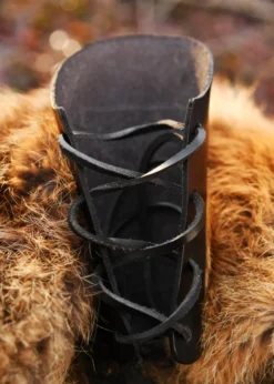 Armstulpe mit geprägtem Thorshammer, schwarz