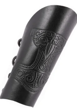 Armstulpe mit geprägtem Thorshammer, schwarz