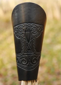Armstulpe mit geprägtem Thorshammer, schwarz