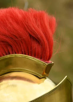 Attischer Helm mit Haarbusch, Messing