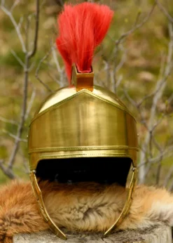 Attischer Helm mit Haarbusch, Messing