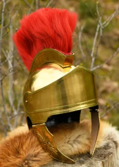 Attischer Helm mit Haarbusch, Messing