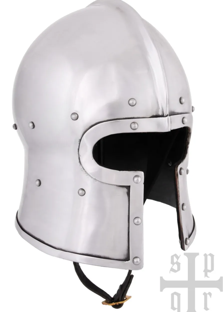 Barbuta in T-Form, 15. Jh., Mittelalter-Helm für Schaukampf, 2 mm Stahl
