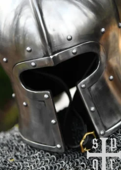 Barbuta in T-Form, 15. Jh., Mittelalter-Helm für Schaukampf, 2 mm Stahl