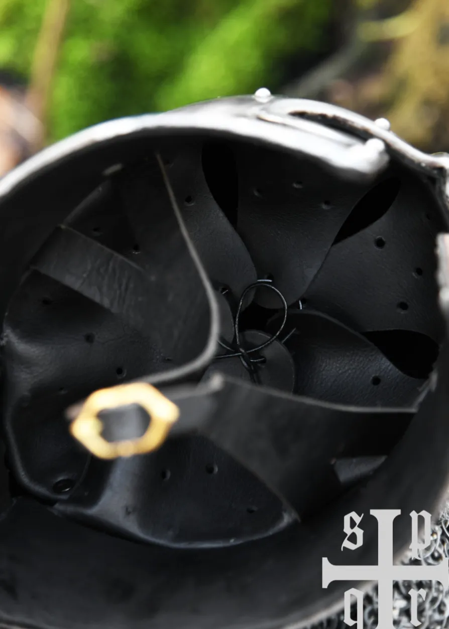 Barbuta in T-Form, 15. Jh., Mittelalter-Helm für Schaukampf, 2 mm Stahl