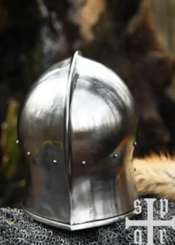 Barbuta in T-Form, 15. Jh., Mittelalter-Helm für Schaukampf, 2 mm Stahl