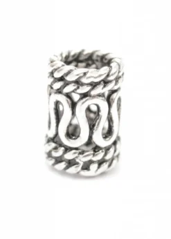 Bartperle mit Schlangenmuster aus Silber