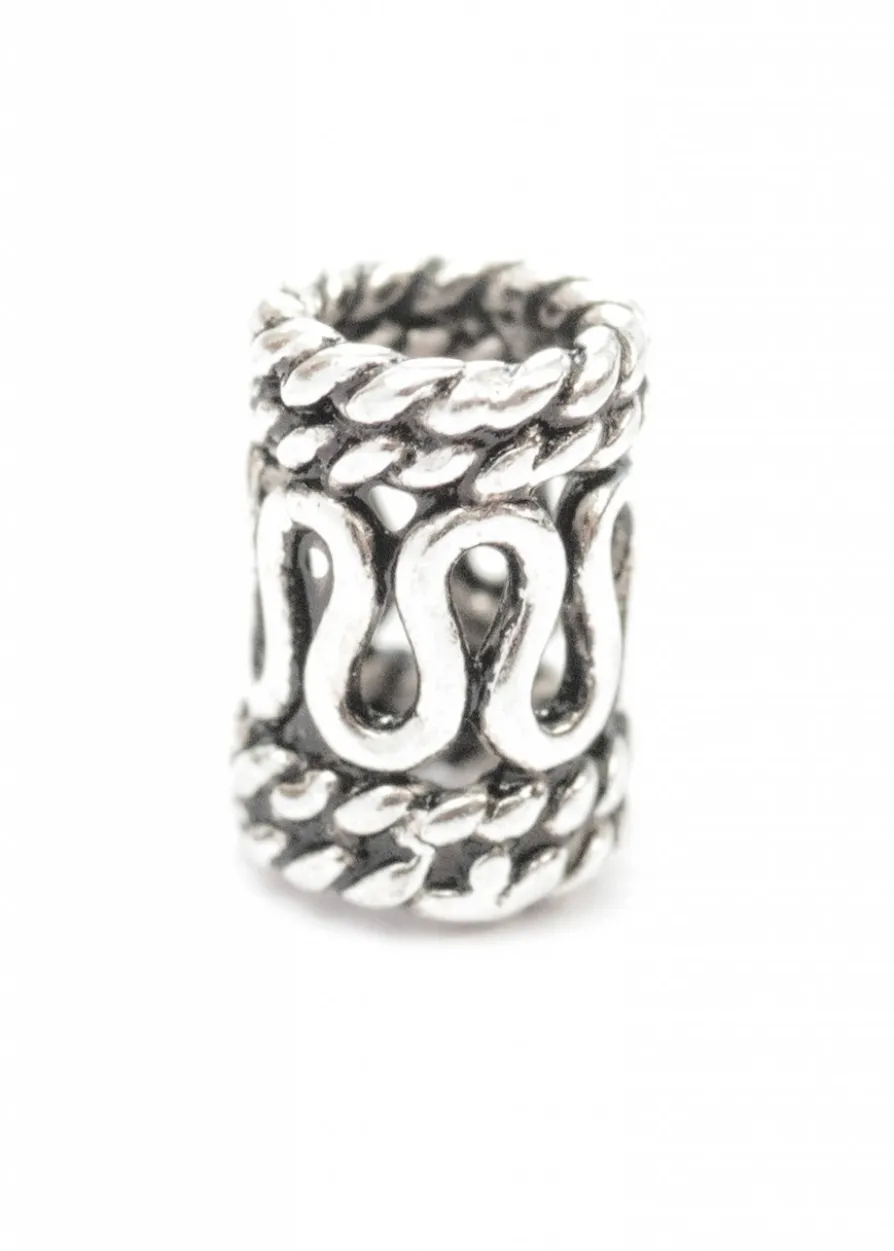 Bartperle mit Schlangenmuster aus Silber