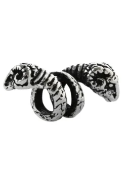 Bartperle und Haarschmuck mit Widderkopf aus SILBER