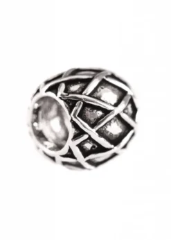 Bartperle und Lockenperle mit Rautenmuster, aus Silber