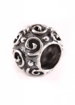 Bartperle und Lockenperle mit Spiralen aus Silber