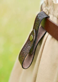 Becherhalter aus Leder mit Prägung, braun