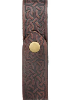 Becherhalter aus Leder mit Prägung, braun