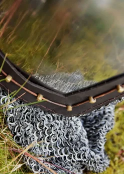 Beckenhaube mit Kettenbrünne aus vernieteten Flachringen, 2 mm Stahl