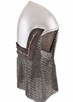 Beckenhaube mit Kettenbrünne aus Rundringen, 2 mm Stahl