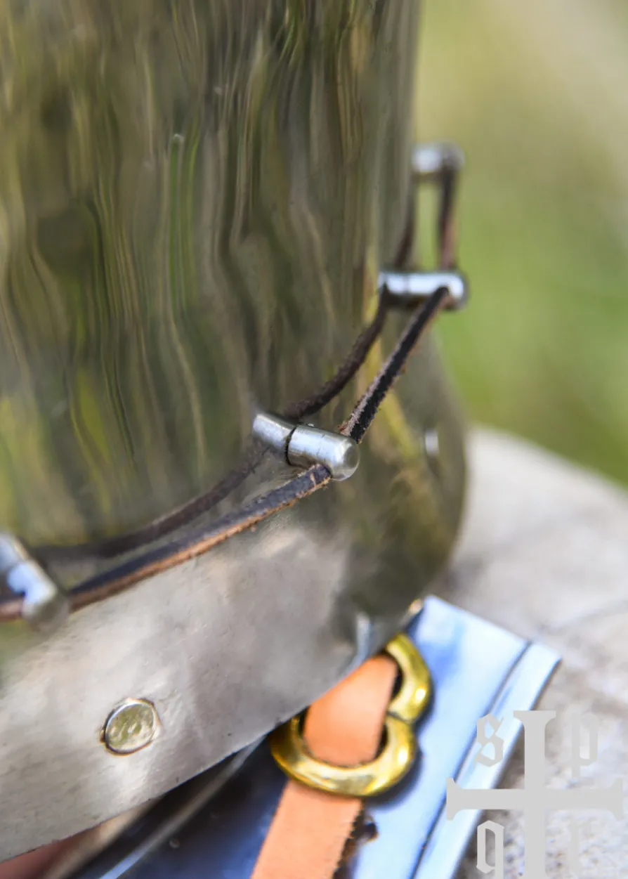 Beckenhaube mit Klappvisier und Zwiebel-Top, Mittelalter-Helm, 2 mm Stahl