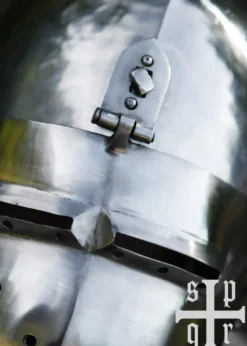 Beckenhaube mit Klappvisier und Zwiebel-Top, Mittelalter-Helm, 2 mm Stahl