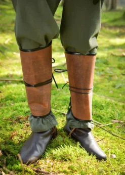 Beinschutz aus Leder, Paar, braun