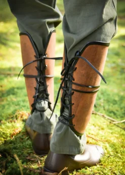 Beinschutz aus Leder, Paar, braun