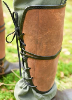Beinschutz aus Leder, Paar, braun