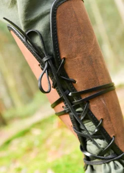 Beinschutz aus Leder, Paar, braun