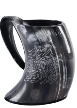 Bierkrug aus Horn - Drache
