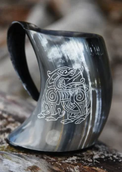 Bierkrug aus Horn - Drache