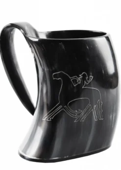Bierkrug aus Horn - Odin reitet Sleipnir