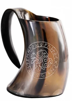Bierkrug aus Horn - Sleipnir