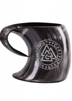 Bierkrug aus Horn - Valknut
