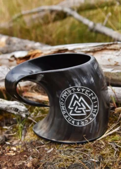 Bierkrug aus Horn - Valknut