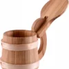 Bierkrug mit Klappdeckel aus Holz, ca. 0,5 l
