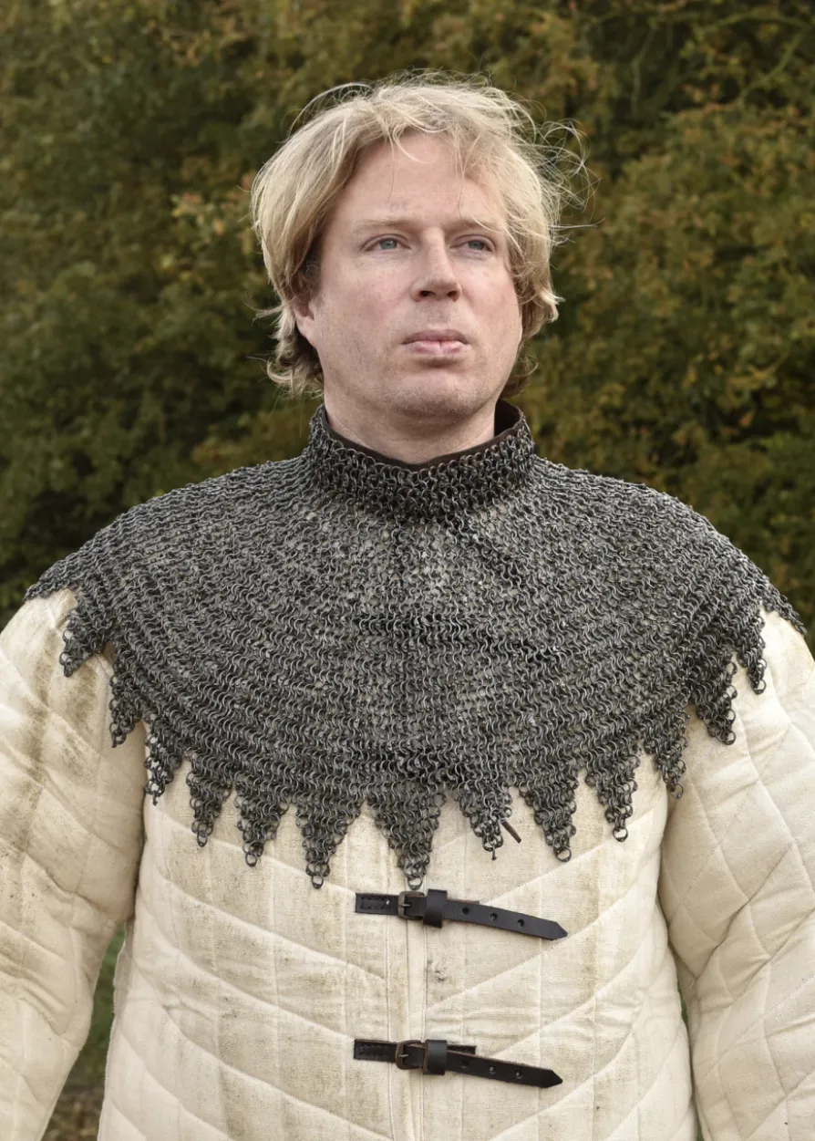 Bischofskragen, Kettenkragen mit Lederriemen und Schnallen