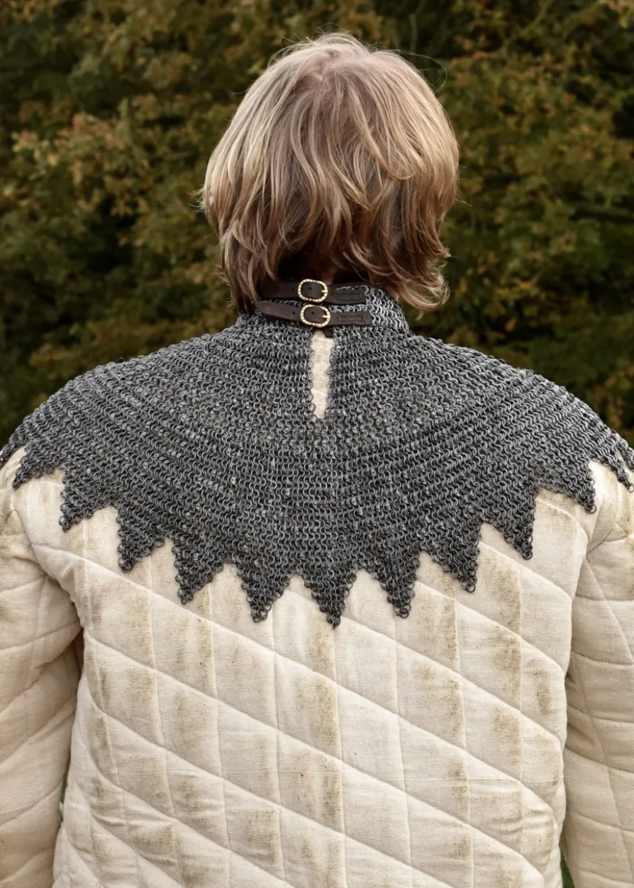 Bischofskragen, Kettenkragen mit Lederriemen und Schnallen