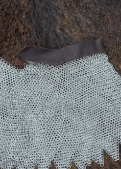 BMSZ Verzinkte Kettenbrünne mit Leder, unvernietet, ID 8mm