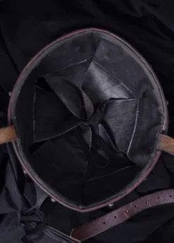 Bogenschützen Helm, 1.6 mm Stahl, mit Lederinlet