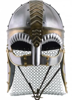 Brillenhelm Beowulf mit Wangenklappen und Kettenbrünne