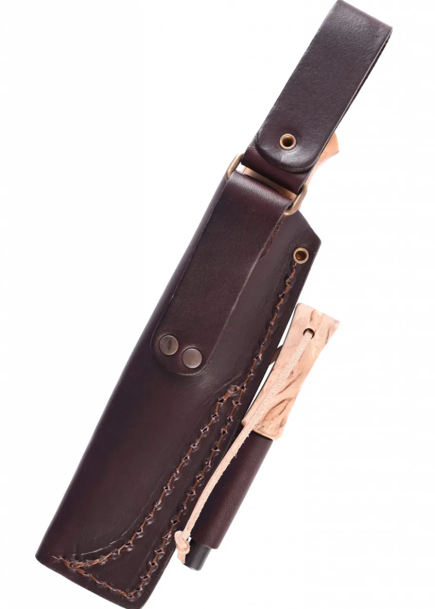 Brisa Trapper 95 - Stabilisierte Maserbirke, Scandi, Feuerstahl