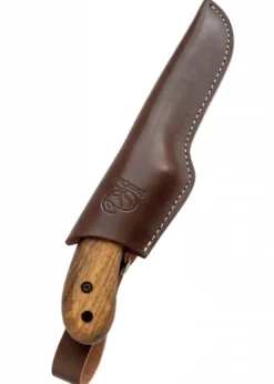 Bushcraft Messer, Karbon-Stahl und Lederscheide, BeaverCraft