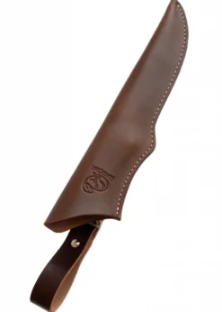 Bushcraft Messer mit Nussbaumgriff und Lederscheide, BeaverCraft