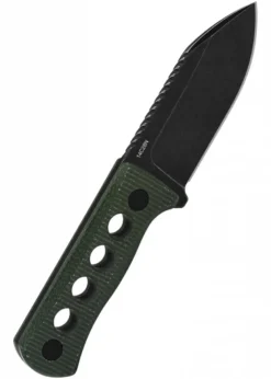 Canary, schwarze stonewashed Klinge, grüner Micarta Griff