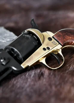 Colt Navy 1851, Perkussionsrevolver, Schwarz mit Messingrahmen, Replik