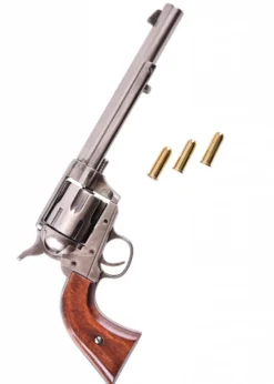 Colt-Revolver .45, US-Kavallerie 1873, Poliertes Nickel-Finish & Holz, Replik