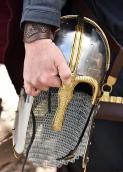 Coppergate Helm, mit unvernieteter Kettenbrünne, 1,6 mm Stahl