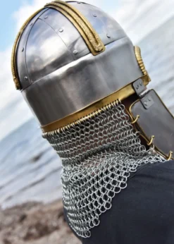 Coppergate Helm, mit unvernieteter Kettenbrünne, 1,6 mm Stahl