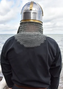 Coppergate Helm, mit unvernieteter Kettenbrünne, 1,6 mm Stahl