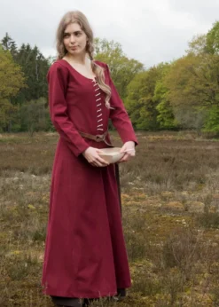 Cotehardie Ava, Mittelalterkleid, weinrot